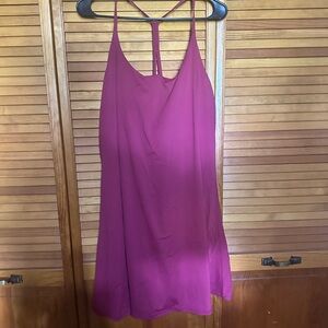 HALARA Raspberry Strappy Slip Mini Dress
